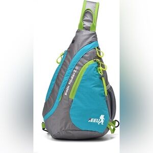 Pathfinder 2.0 Gray and Blue Sling Backpack